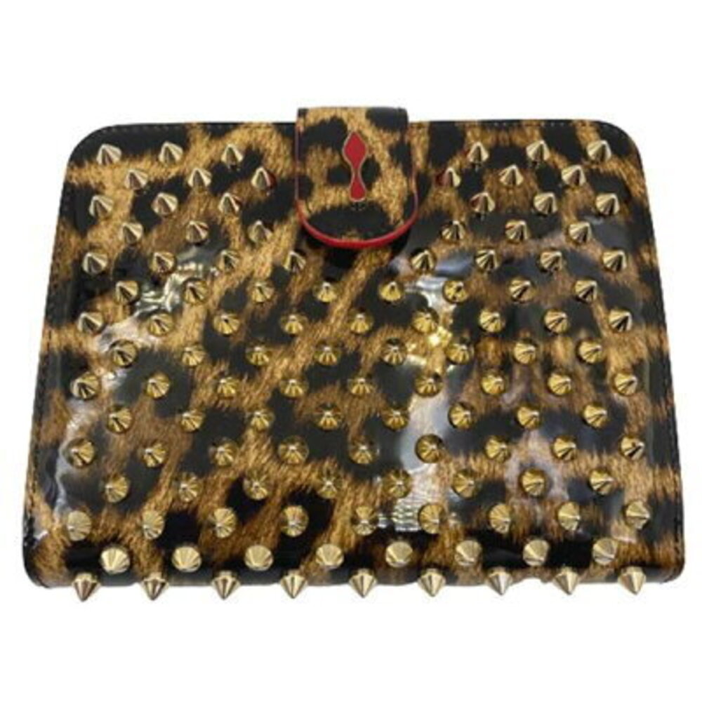 Christian Louboutin Panettone Wallet Leopard Red Spike Studs